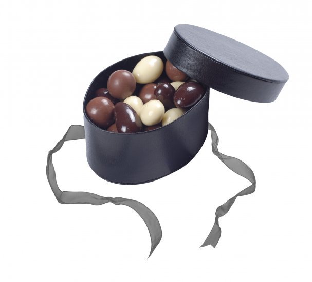 Sort Hatteæske, Bl. nødder & mandler, 90 g.