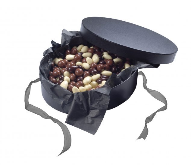 Sort Hatteæske, Bl. nødder & mandler, 500 g.