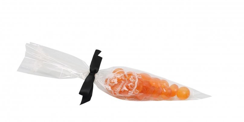 Spidspose m/sort silkesløjfe, Althea bolcher, 100 g.