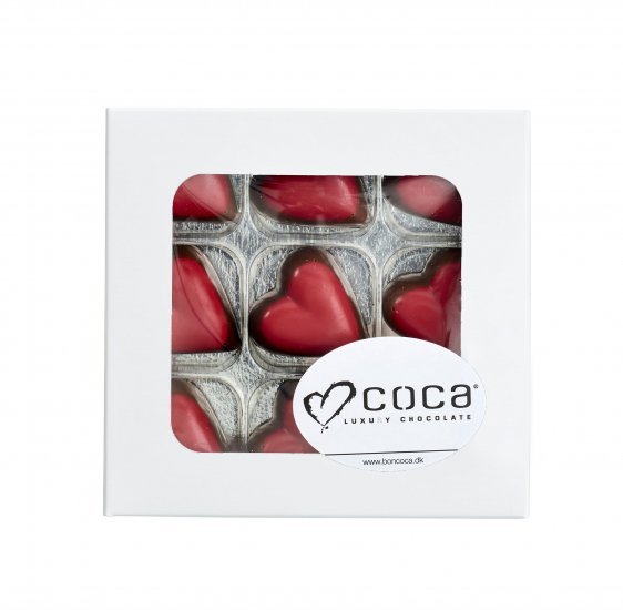 Hvid rudeæske, 9 stk. Sweethearts, 100 g.