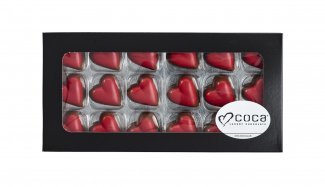 Sort rudeæske, 18 stk. Sweethearts, 200 g.
