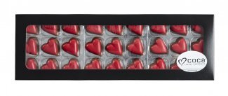 Sort rudeæske, 27 stk. Sweethearts, 300 g.