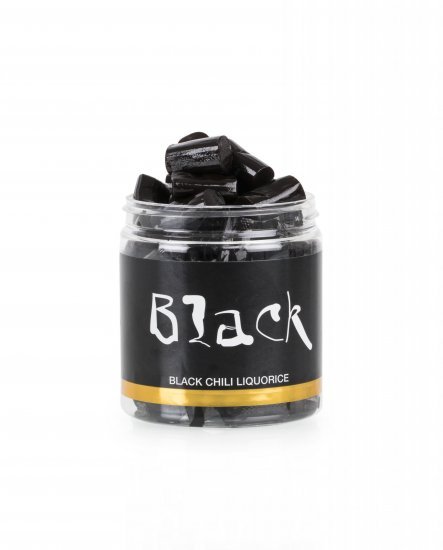 Black Liquorice dåse, Chili lakrids, 170 g.