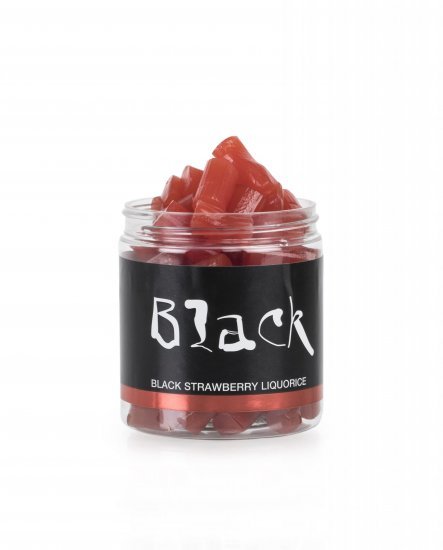Black Liquorice dåse, Jordbær lakrids, 170 g.