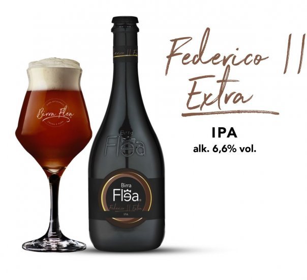Birra Flea, Federico II extra IPA, 6,6%, 33 cl. (Brun)