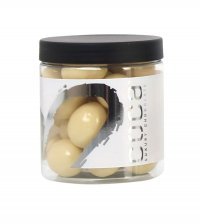 Silverheart dåse sølv/hvid, Mandler m/ hvid chokolade, 150 g.