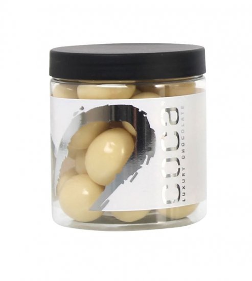 Silverheart dåse sølv/hvid, Mandler m/ hvid chokolade, 150 g.