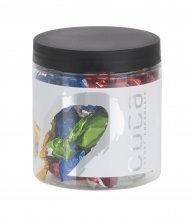 Silverheart dåse sølv/hvid, Mixede Karameller i farvet folie, 100 g.