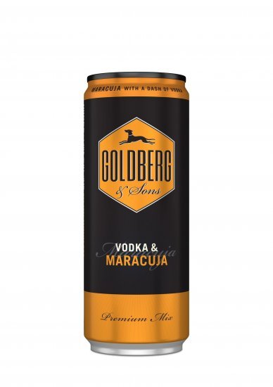 *Goldberg - 33 cl. dåse VODKA & MARACUJA 10%
