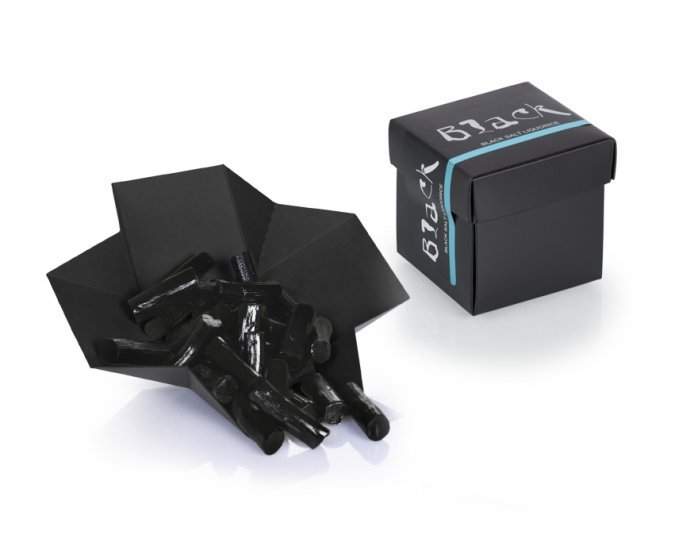 Black Liquorice box, Salt lakrids, 90 g.