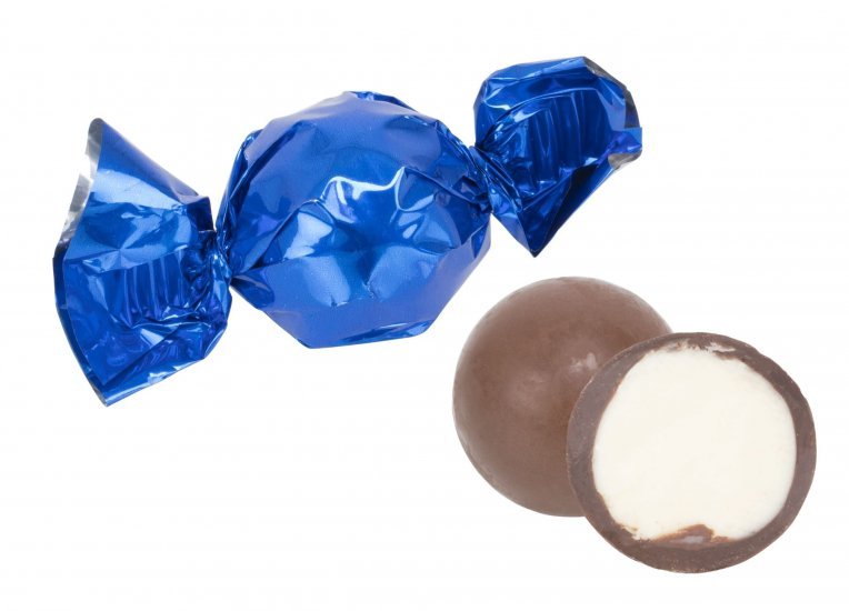 Bulk, Blå chokoladekugler, m/ Mint, 1000 g. (15 g. pr. stk.)