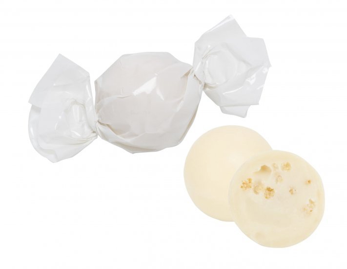 Bulk, Hvid chokolade balls, m/ Hvid Crispy, 1000 g. (14 g. pr. stk.)