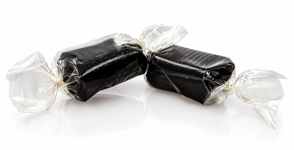 Bulk, Salt lakridskaramel i klar folie, 1000 g.