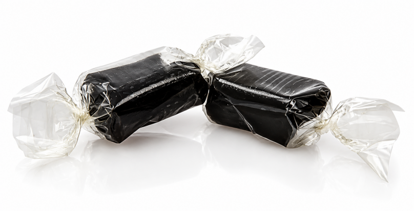 Bulk, Salt lakridskaramel i klar folie, 1000 g.