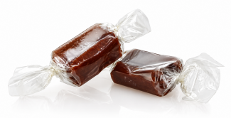 Bulk, Chokoladekaramel i klar folie, 1000 g.