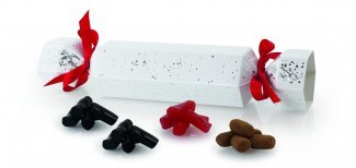 Hvid Jule-/Nytårsknallert - 350 gr. Black lakrids