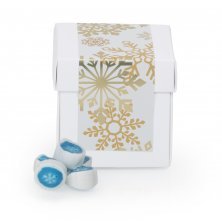 Hvid Surprise-box m/ julelabel - 80 gr. Jule Rox