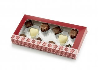 Strik kartonæske med rude - 100 gr. 10 stk. Luksus