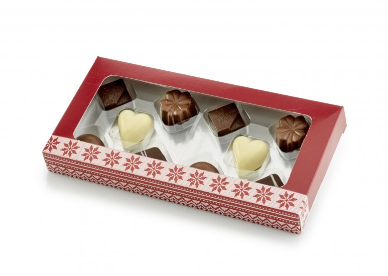 Strik kartonæske med rude - 100 gr. 10 stk. Luksus