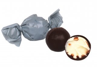 Bulk, Lysblå/petrol mat chokolade balls, m/ Saltkaramel, 1000 g. (15 g. pr. stk.)