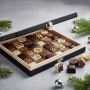 Sort flade Trææsker, 36 stk. Dansk luksus chokolade, 360 g.