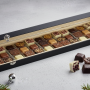 Sort flade Trææske, 45 stk. Dansk luksus chokolade, 450 g.