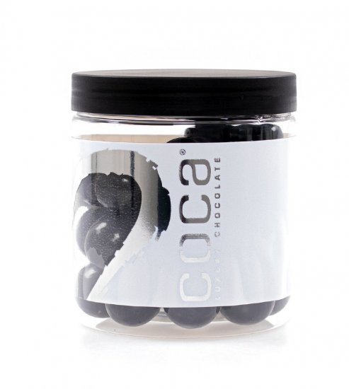Silverheart dåse sølv/hvid, Lakridskugler m/ mælke chokolade & karamel (Sort blank), 150 g