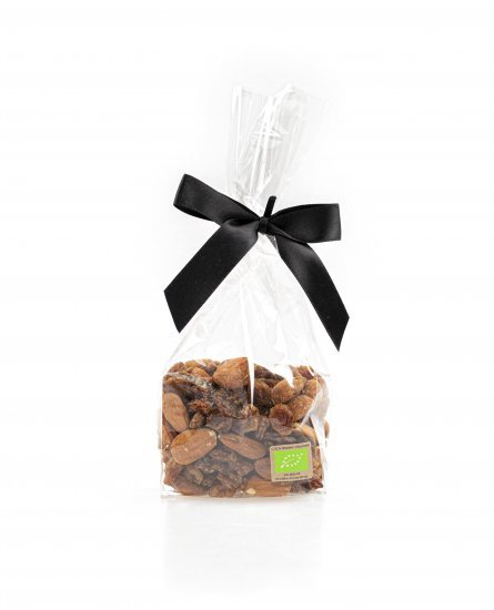 Cellofanpose m/ sort sløjfe, Økologisk gløgg mix, 90 g.