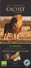 Cachet, Økologiske chokoalde plade m/ 72 % Extra dark choccolate & Almonds, 100 g.
