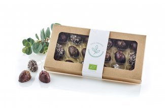 Kartonæske Natur m/rude, 18 stk Økologiske Marcipanæg, 180 g.