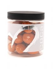 Silverheart dåse sølv/hvid, Mandler m/ mælke chokolade, hvid chokolade & appelsin (Orange), 100 g.
