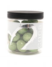 Silverheart dåse sølv/hvid, Mandler m/ mælke chokolade, hvid chokolade & pære (Grønne), 150 g.