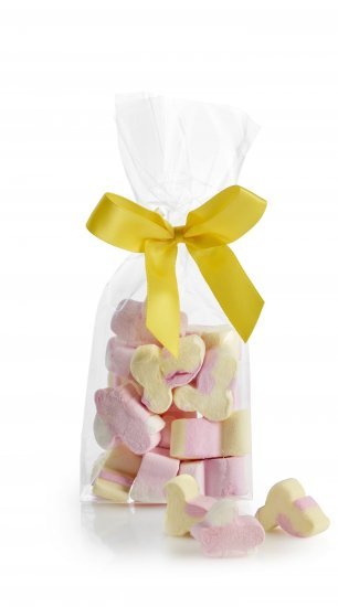 Cellofanposer m/gulsløjfe, Påskeskum, 50 g.