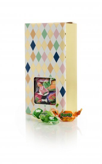 Harlekin Lukket Æske, Frugtkarameller (OGO Chew), 80 g.