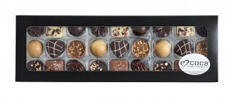 Sort rudeæske, 27 stk. Luksus chokolade, 300 g.