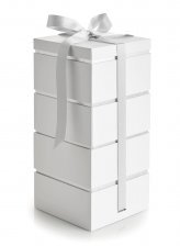 Stable æske 4-Lag Hvid/Sølv, Luksus, Mix Balls, Mix karameller, Coca blanding, 680  g.