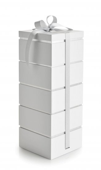 Stable æske 5-Lag Hvid/Sølv, Luksus, Mix Balls, Mix karameller,Toms Festival, Coca blanding 860 g.