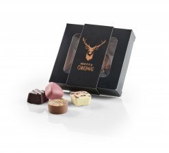 Sort rudeæske, Merry Christmas Kronhjort, 5 stk Lukus chokolade, 50 g.