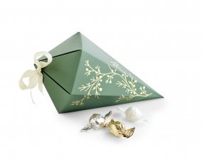 Kræmmerhus Lysgrøn m/ Guld Grene, Chokoladekugler, 500 g.