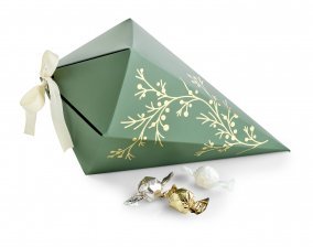 Kræmmerhus Lysgrøn m/ Guld Grene, Chokoladekugler, 1000 g.