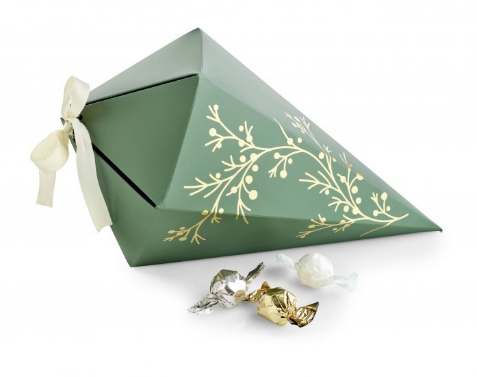 Kræmmerhus Lysgrøn m/ Guld Grene, Chokoladekugler, 1000 g.