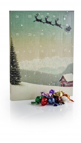 Santa Julekalender, Chokoladekugler, 340 g.