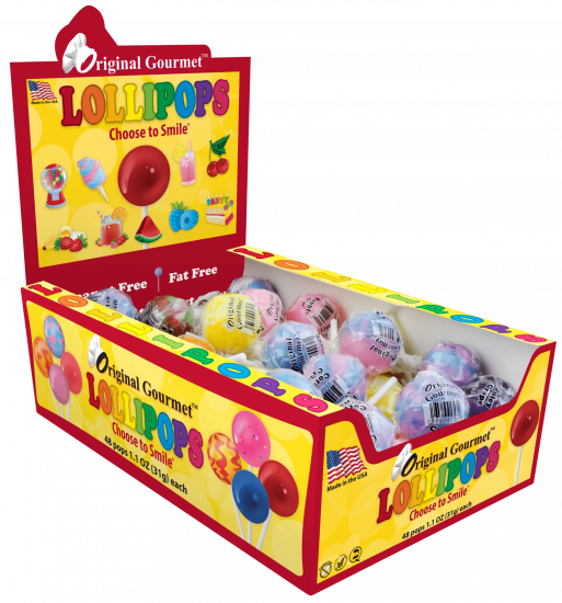 Gourmet Lollies 48 stk. display kasse (31 g. pr. stk.)