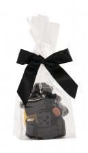 Cellofanposer m/ sort sløjfe, Lakridsblanding, 90 g.