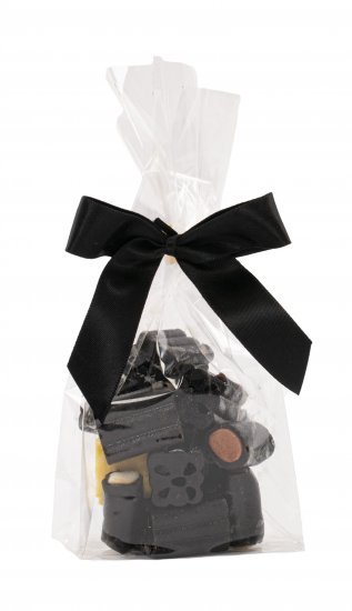 Cellofanposer m/ sort sløjfe, Lakridsblanding, 90 g.