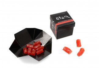 Black Liquorice mini box, Jordbær lakrids, 33 g.