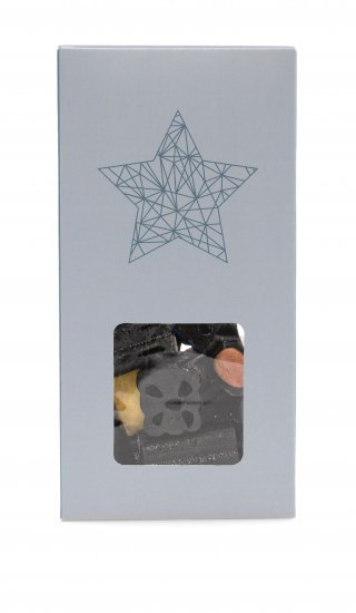 Juleæsker Blue Christmas Stjerne, Lakridsblanding, 90 g.