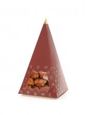 Rød/Guld Juletoppe, Brændte mandler, 90 g.