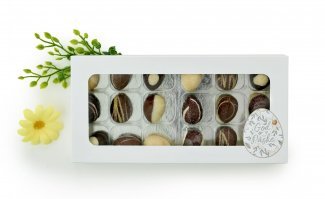 Hvid rudeæske, 18 stk Luksusæg 160 g.