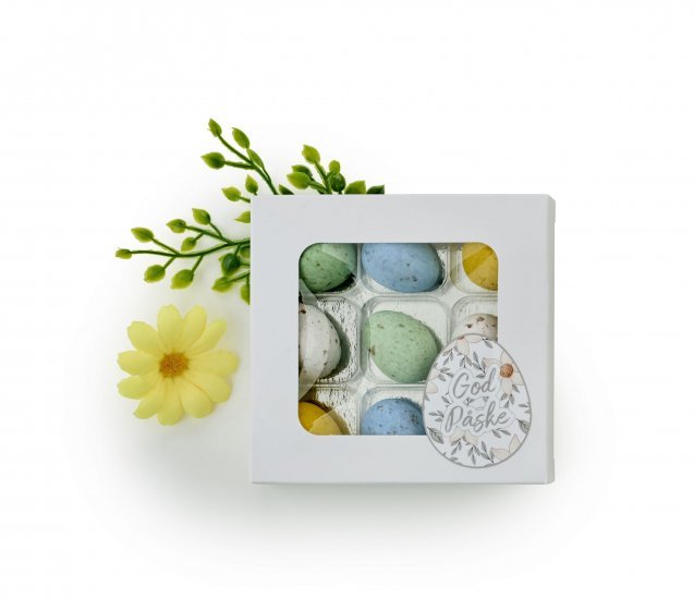 Hvid rudeæske, 9 stk Belgiske Fugleæg 100 g.